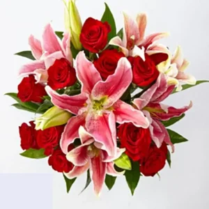 blooming-lilies-and-roses-bunch